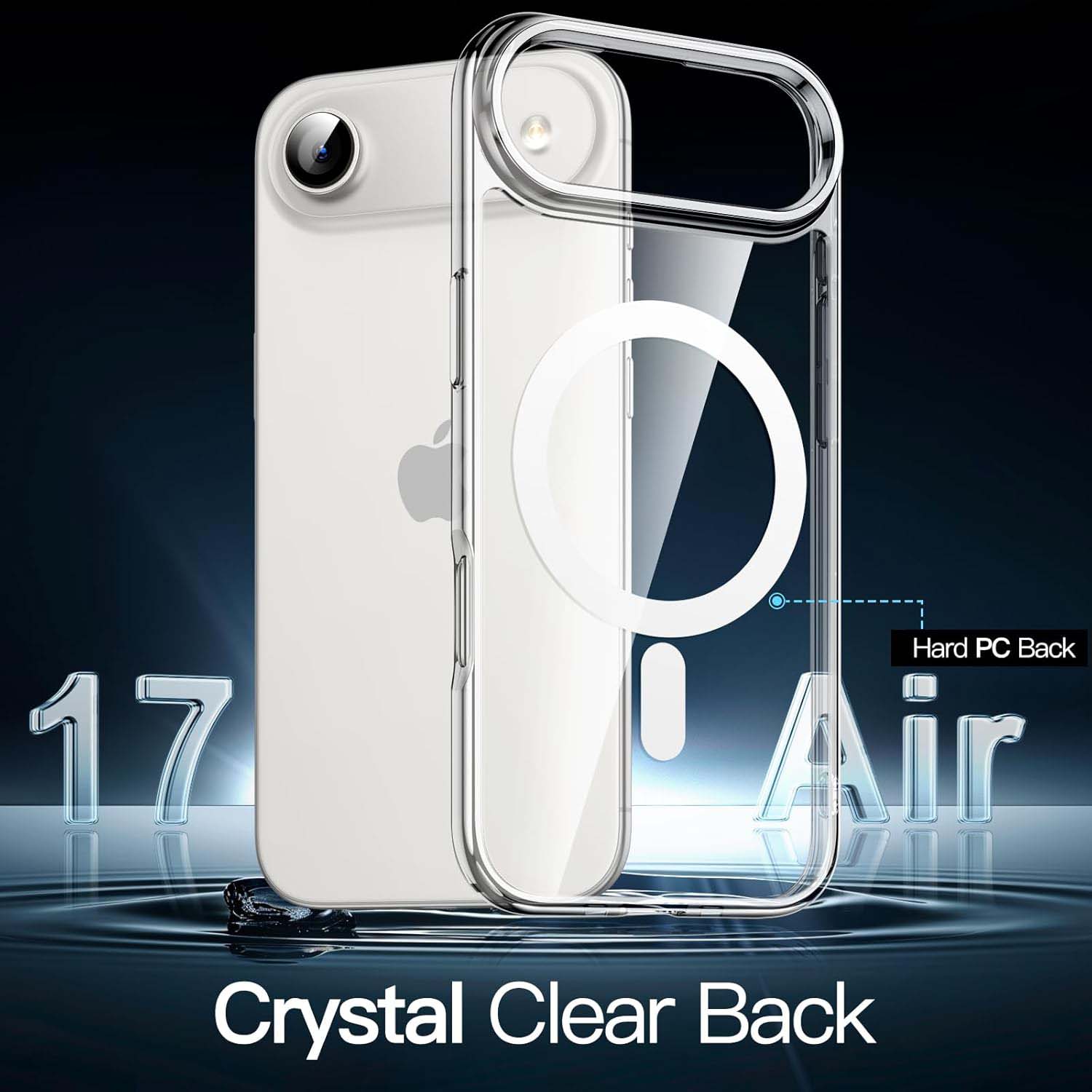 Magnetic Case for iPhone 17 Air - MagSafe Compatible, Shockproof Clear Bumper Cover, Anti-Scratch Back for 6.5" Display Image