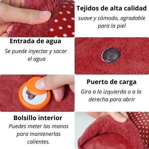 Rechargeable Electric Hot Water Bottle - Quick Heat in 15 Minutes, Portable & Effective for Muscle Pain Relief, Neck, Back, and Lumbar Pain, Warm Bed Companion - Soft, Durable, and Safe with 5-8 Hours Heat Retention Image