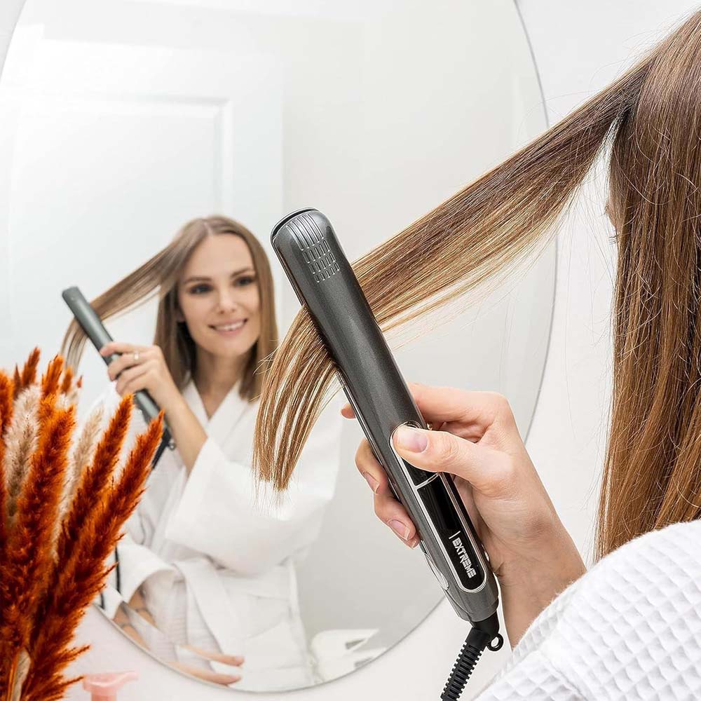 Extreme 480°F Hair Straightener - Professional Titanium Flat Iron with Digital Display & Fast Heat-Up Image