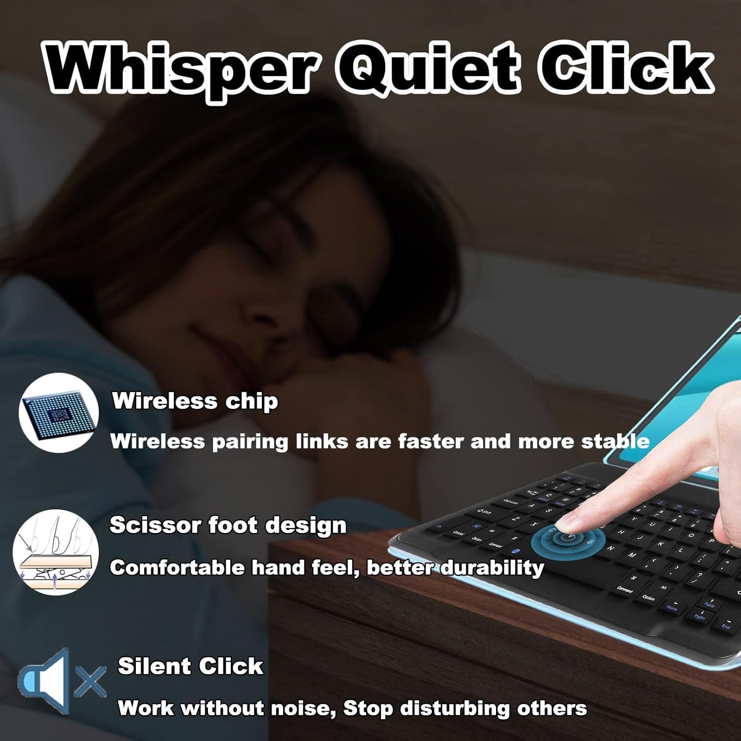 Ultra-Slim Bluetooth Keyboard & Mouse Combo - Rechargeable Wireless Set for Windows, Android, iOS, iPad, PC & Laptop Image