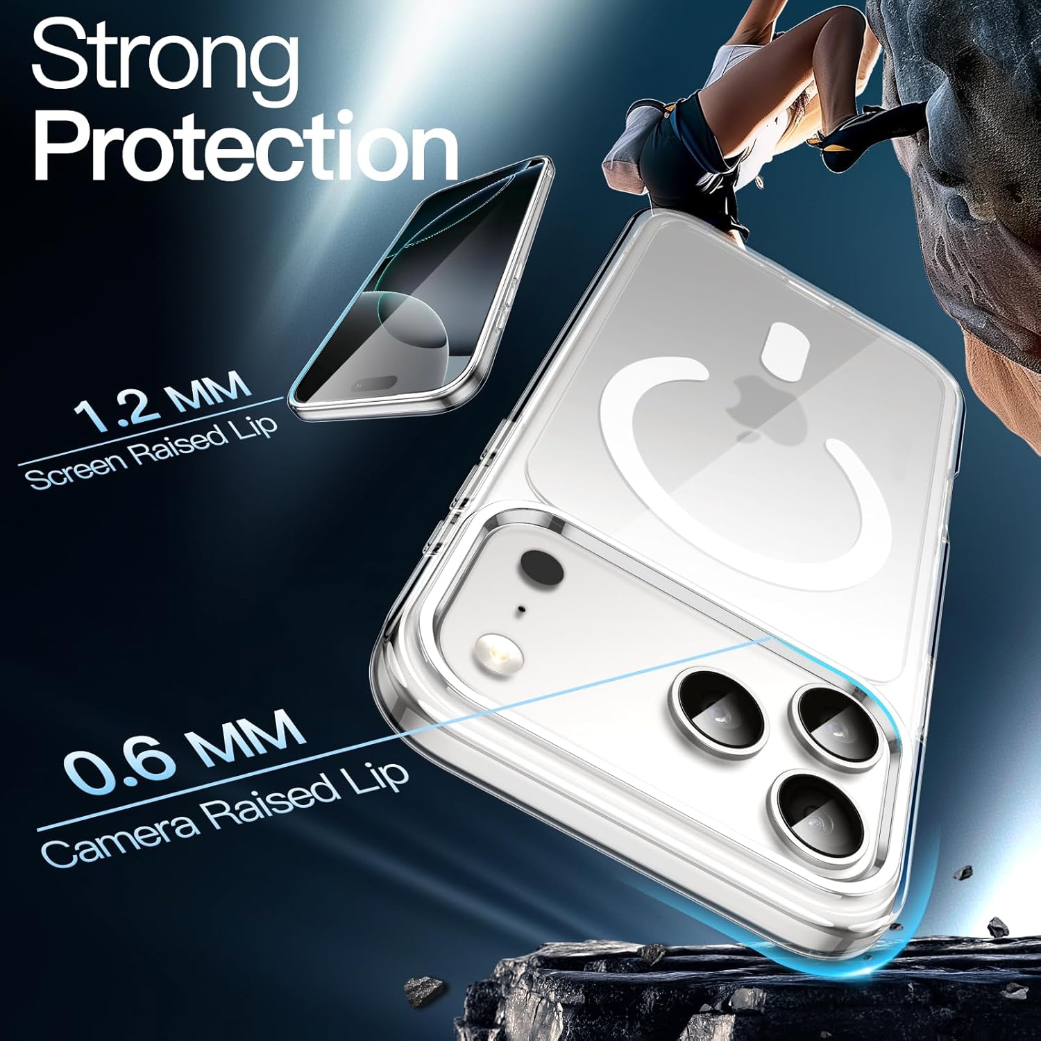 Magnetic Case for iPhone 17 Pro 6.3" - MagSafe Compatible, Shockproof Clear Bumper Cover, Anti-Scratch Back Protection Image