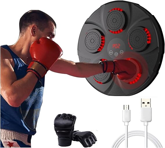 Music Boxing Machine | Smart Electronic Punching Equipment with LED Screen & Reaction Target for Home Exercise | Fun Gift Image