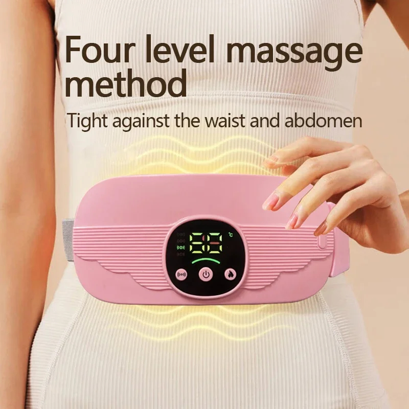 Smart Menstrual Heating Pad - 4-Gear Constant Temperature Abdominal Massager with Vibration, Warm Palace Belt for Women (Pink-Colour) Image