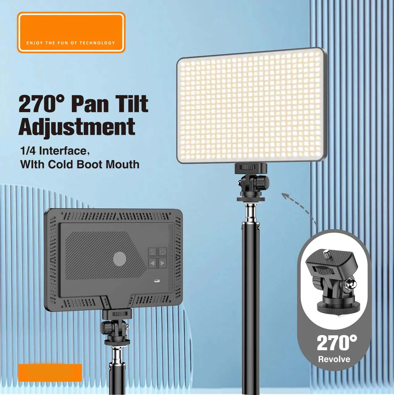 Live-E11 10W Bi-color LED Video Light. USB-powered camera panel fill light for photography, TikTok, vlogging & recording. Image
