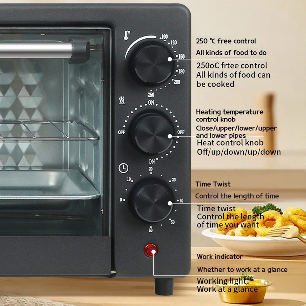 18L Multifunction Toaster Oven - Convection Pizza Maker, 6-in-1 Electric Oven for Baking, Roasting & Toasting Image