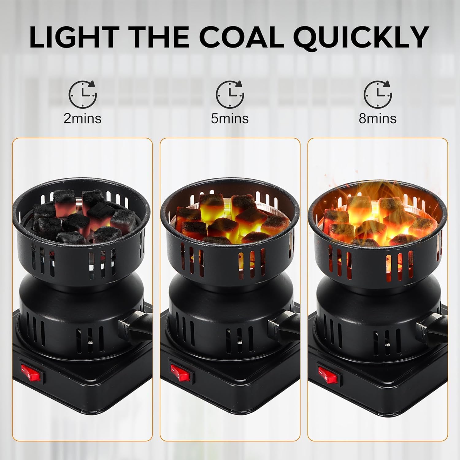 Electric Coal Starter for Hookah, Shisha, Nargila | Versatile Heater Stove & Charcoal Burner for BBQ | Quick & Efficient Heating Image