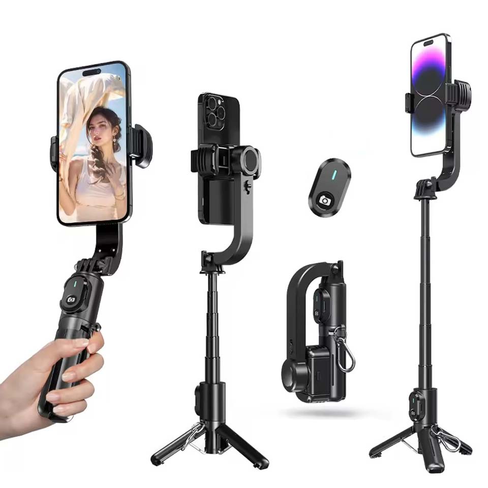 Q-30 Gimbal Stabilizer - 3-Axis AI Handheld Stabilizer with Selfie Stick & Tripod for Smartphones (ABS & Aluminum) Image