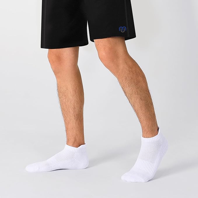 8 Pairs Men's Breathable Cotton Ankle Socks - Lightweight & Comfortable for Spring/Summer/Fall ( White) Image