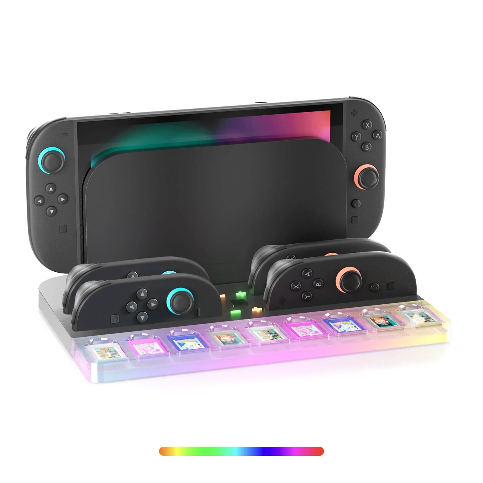 Switch 2 Charging Dock Station - Controller Charger with 7 RGB Lights, 9 Game Slots & Cooling Fan Image