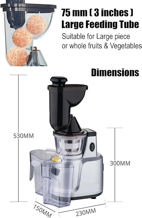 Cold Pressed Whole Slow Juicer Machine | 48 RPM Slow Pressed Juicer | 240-Watt Powerful Motor for All Fruits and Vegetables Image