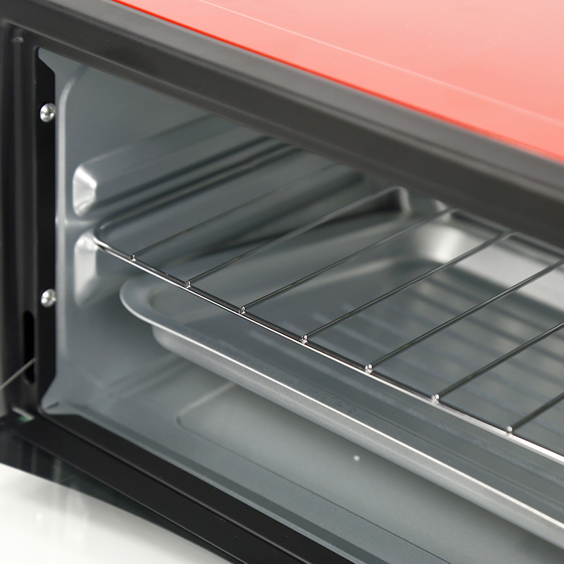 Multi-Function Electric Oven | 12L Mini Air Fryer Chicken Oven | Portable Tabletop Baking Oven with Bakeware & Rack | High-Temperature Mini Cake Oven for Home & Commercial Use (Red) Image