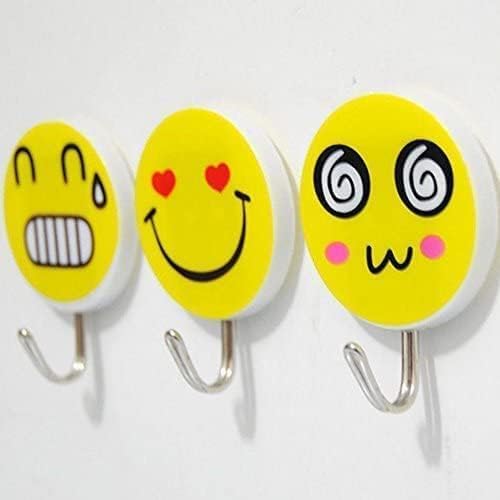 Wall Hanging Hook Set | 9-Piece Emoji Face Hooks with Strong Poster Adhesive Image