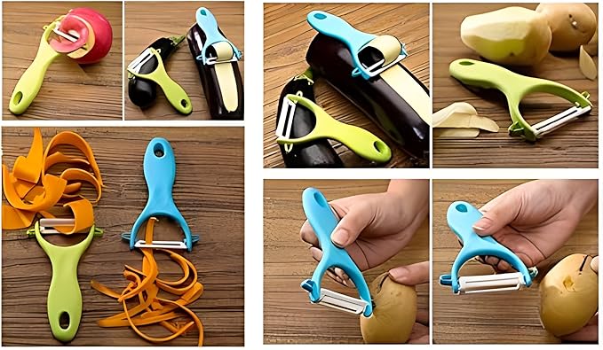 Ceramic Peeler & Sharp 'Y' Paring Knife Set | Assorted Colors | Pack of 6 Image
