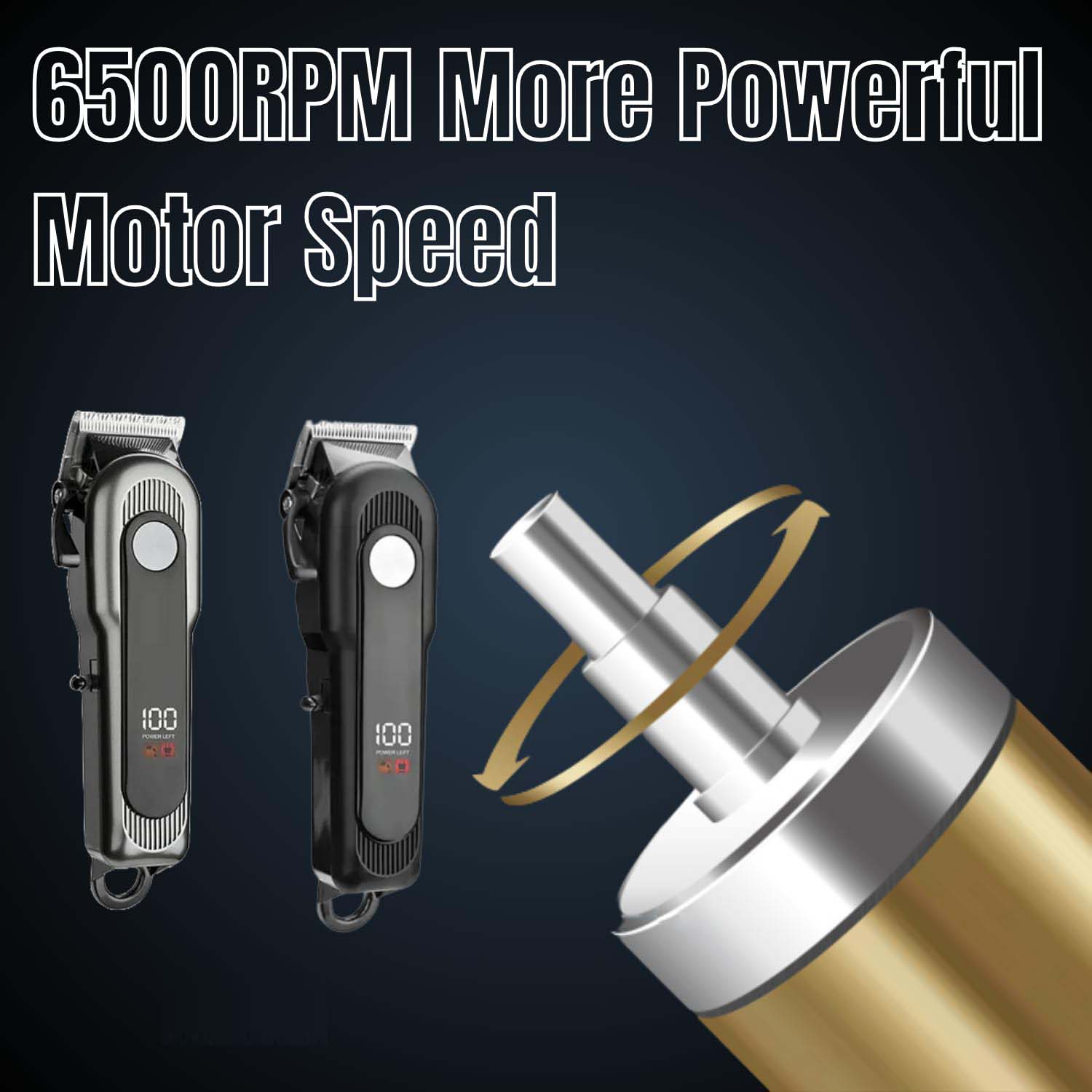 Pro Cordless Hair Clipper - 6500 RPM Rotary Motor, 240min Runtime, Digital Display, Taper Lever (Multi-Colour) Image