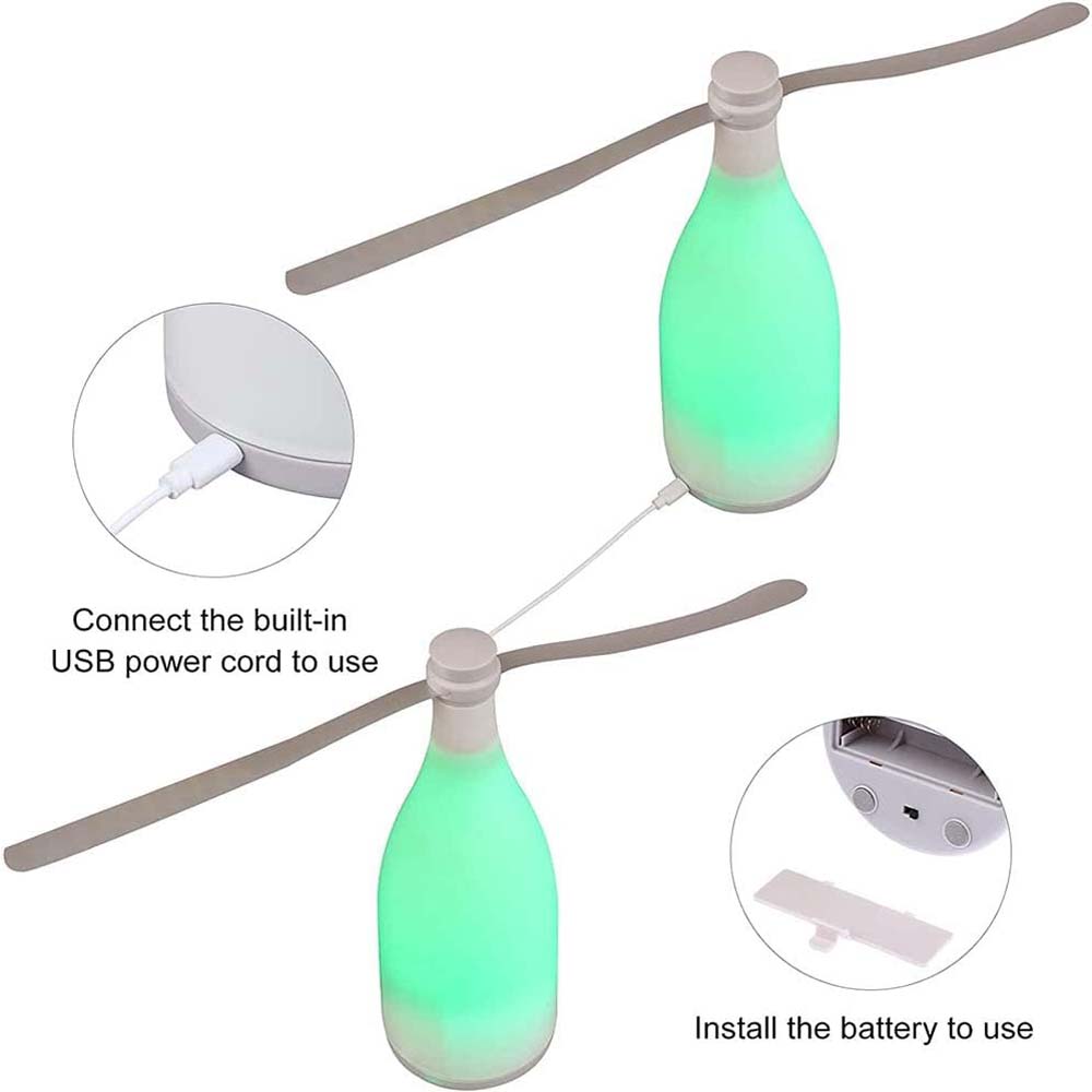 2-in-1 Fly Repellent Fan - USB Table Fan with Light for Indoor/Outdoor Use, Eco-Friendly Mosquito & Insect Deterrent Image