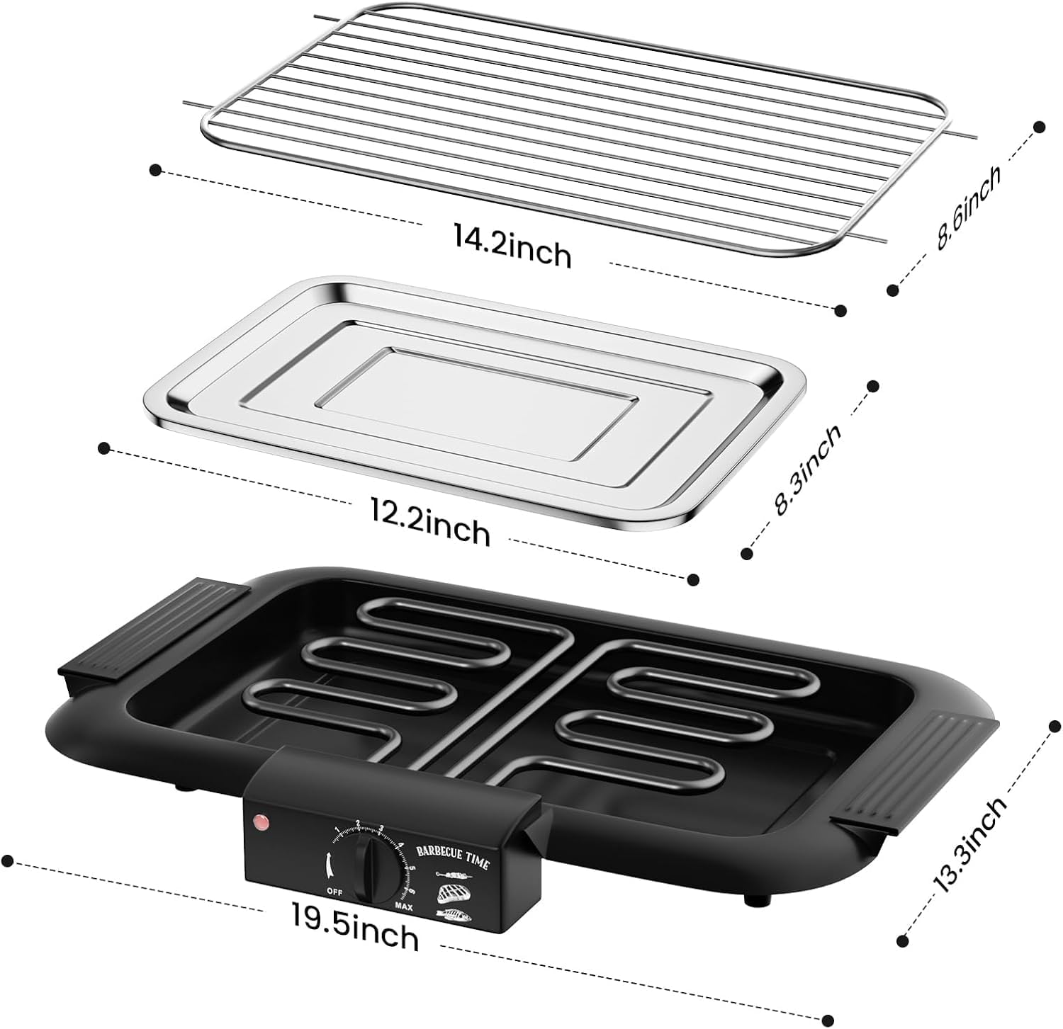 Smokeless Indoor/Outdoor Electric Grill | Portable Tabletop Grill with Adjustable Settings for Kitchen & BBQ | Perfect for Year-Round Grilling Image