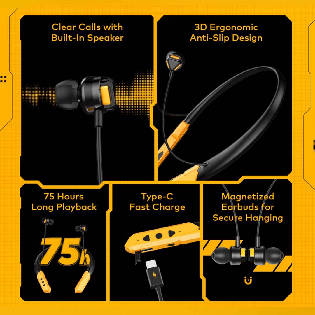 N500 Halter-neck Headphones. 75-hour battery life with flexible, comfortable neckband design for all-day wear. Image