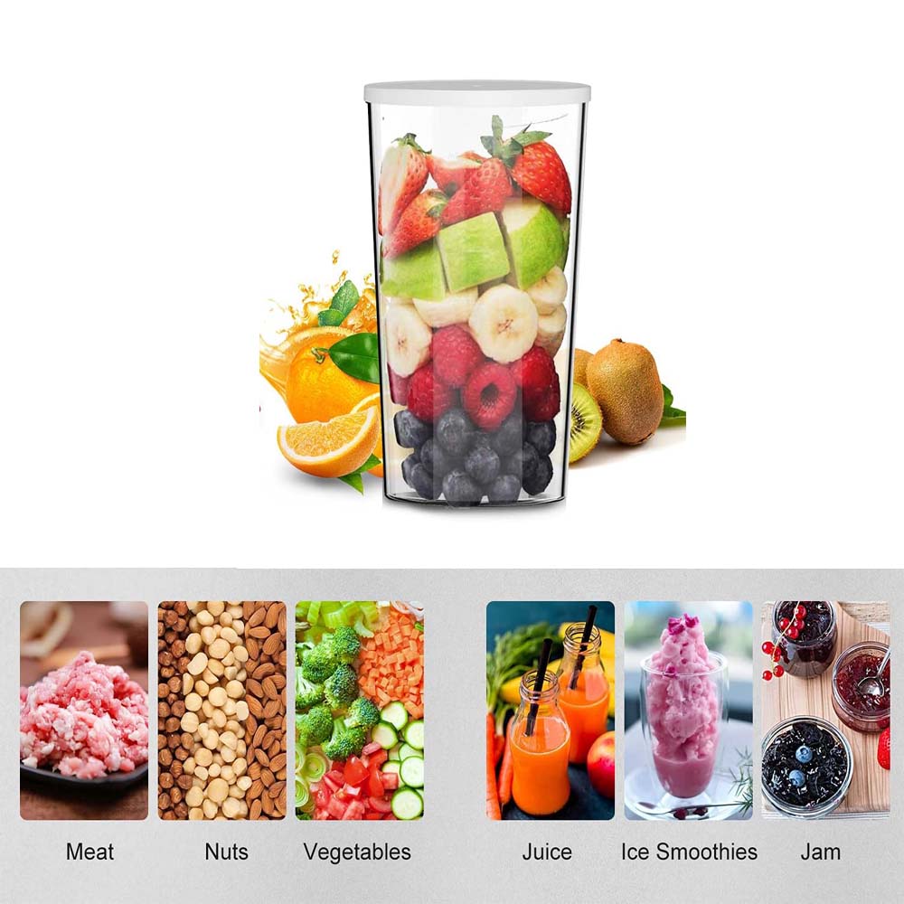 9-Speed Hand Blender - 5-in-1 Stainless Steel Handheld Mixer with Whisk, 700ml & 500ml Containers, Dishwasher Safe Image