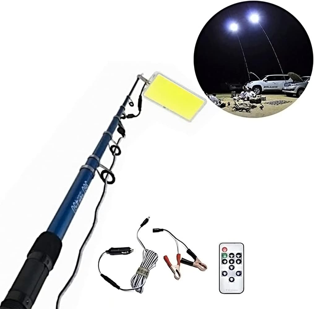 360° Light Multifunction Outdoor LED Fishing Rod Light | 5M Camping Lantern Lamp with IR Remote | 3 Modes | 800W Image