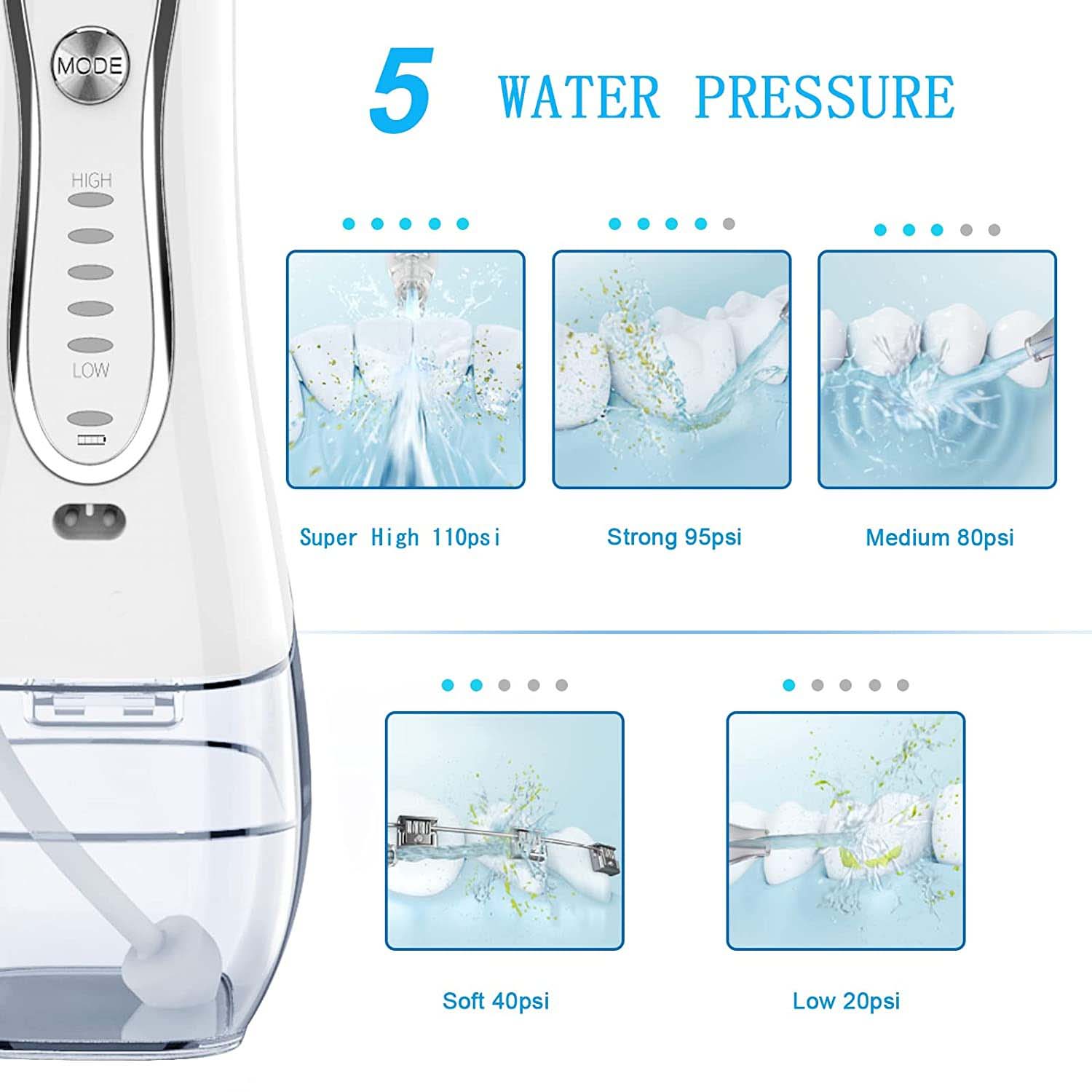 Portable Dental Water Flosser | 300ml White Edition | Advanced Oral Care Image