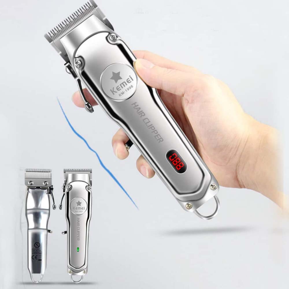 Kemei KM-1996 Professional Cordless Hair Clipper. Rechargeable electric hair cutting machine for home & salon use. Buy clipper. Image