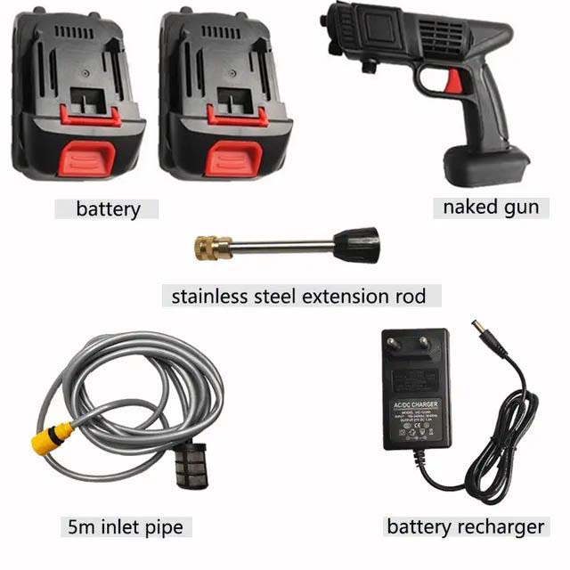 Heavy Duty Cordless Portable Battery Washer | High-Pressure Washer for Solar Panels, AC, and Car Services | 2800W, 45 Bar, 2 Battery Kit Image