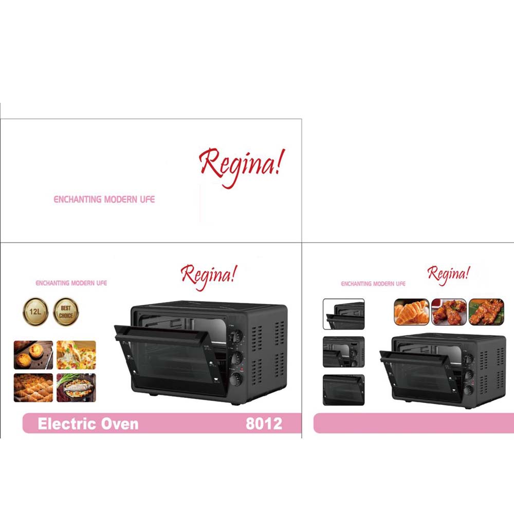 Multi-Function Electric Oven | 12L Mini Air Fryer Chicken Oven | Portable Tabletop Baking Oven with Bakeware & Rack | High-Temperature Mini Cake Oven for Home & Commercial Use (Red) Image