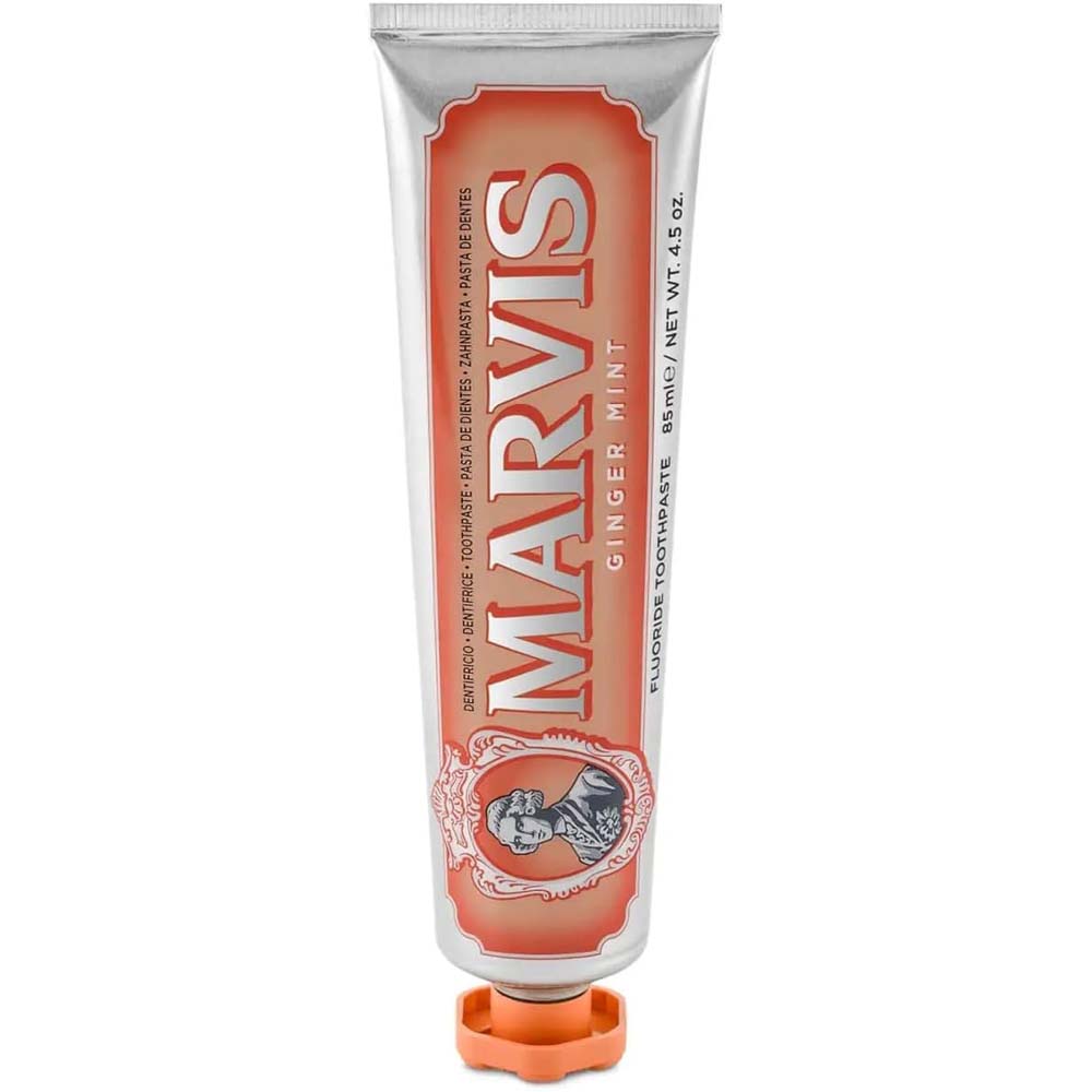 MARVIS Classic Ginger Mint Toothpaste. A sophisticated, warming mint flavor for oral care with a vintage aesthetic. 85 ml. Image