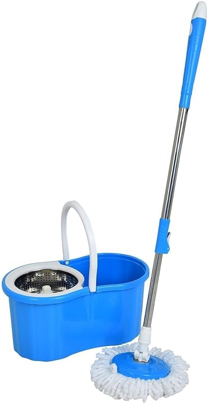 Rotate Stainless Steel Wringer Spin Mop Bucket System | Efficient Floor Cleaning with 360° Spin Technology | Durable & Easy to Use Image