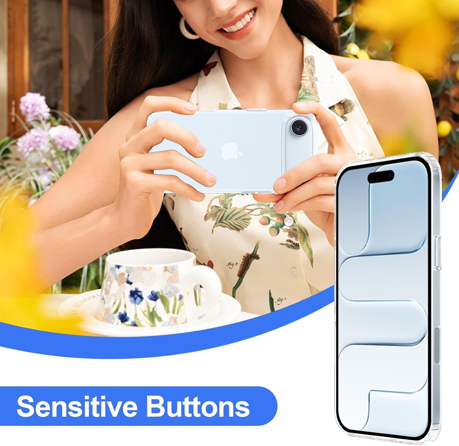 Crystal Clear Case for iPhone 17 Air 6.5" (2025) - Anti-Yellowing Hard Back, Slim Shockproof Bumper, Wireless Charging Compatible Image