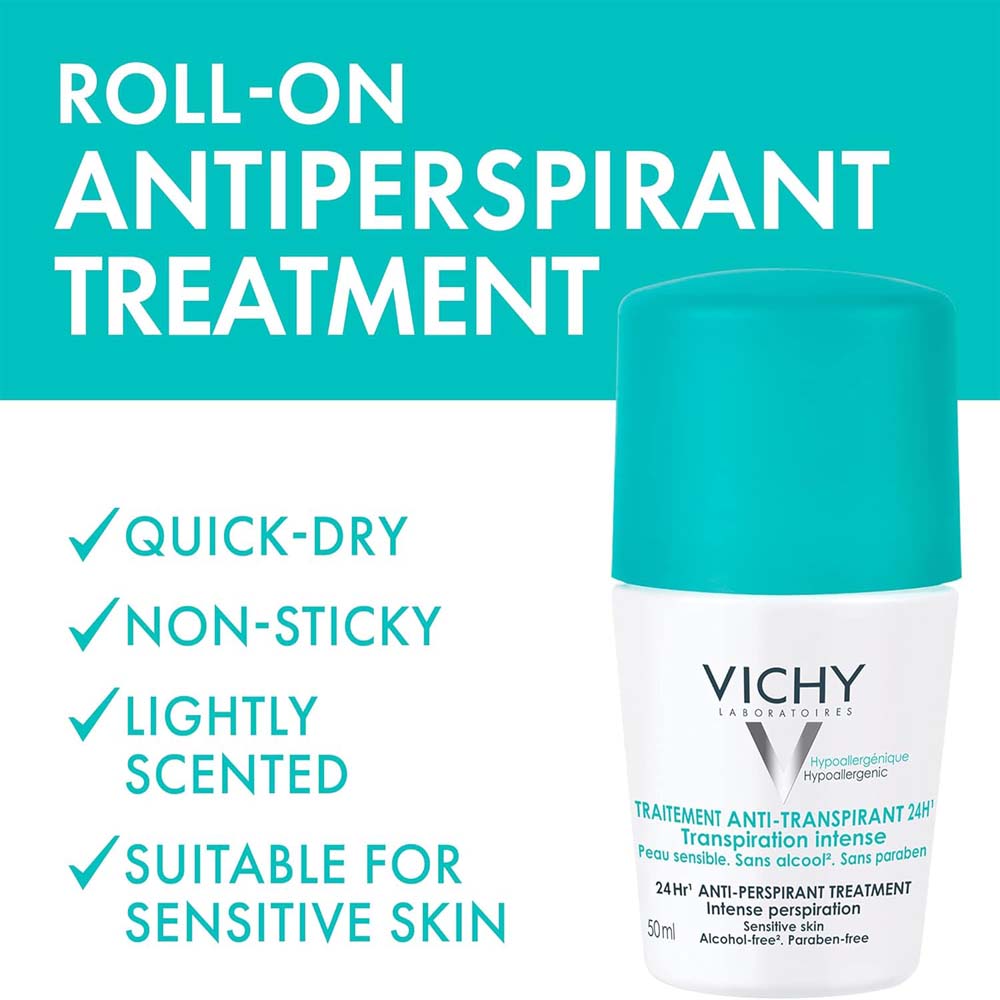 Vichy 48H Anti-Perspirant Deodorant - Intensive Treatment for Long-Lasting Protection & Freshness, 50ml Image