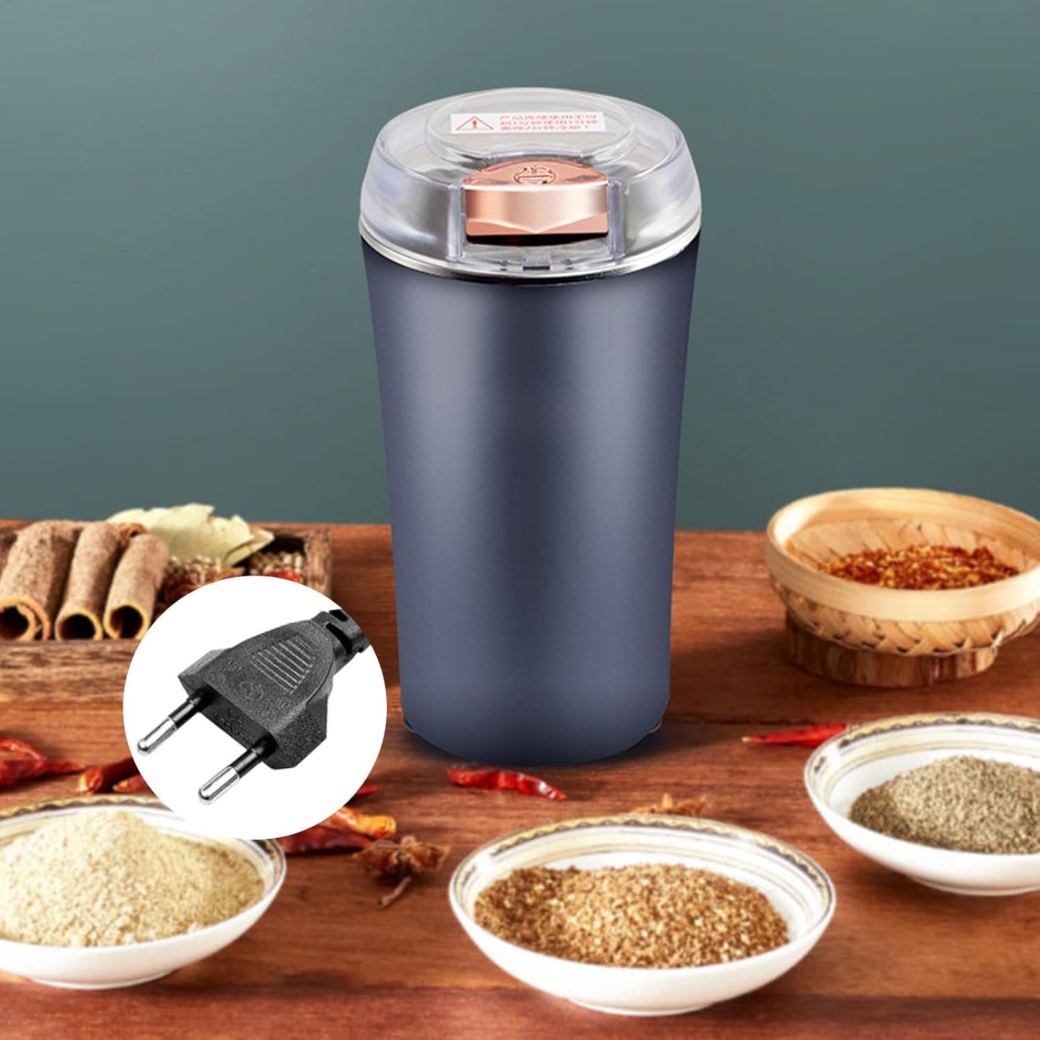 Small Stainless Steel Coffee Grinder - Powerful Electric Spice & Coffee Bean Grinder for Home, Compact & Multi-Purpose Image