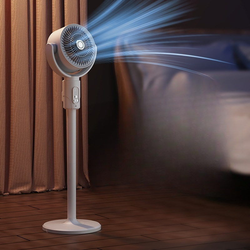 5-Speed Floor Fan - Adjustable Height, Rechargeable, Timer Control, 90° Oscillation for Whole Room Air Circulation Image