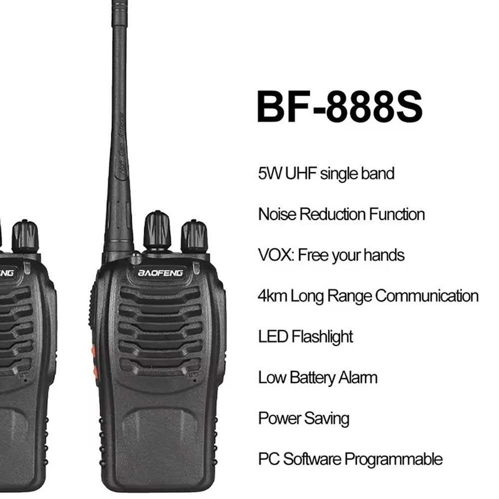 BF-888S UHF 400-470MHz Handheld Walkie-Talkie. 5W long-range ham radio for professional & commercial use. Wireless communication. Image