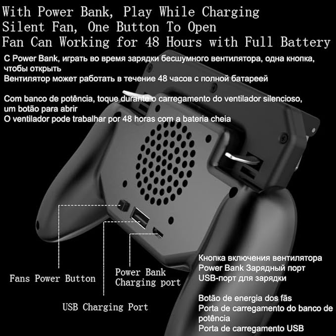 L1 R1 Gaming Controller Joystick for Android & iPhone – PUBG Mobile Gamepad with 2500mAh Battery Image