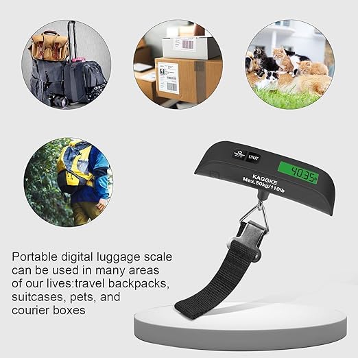 Travel Digital Luggage Scale – Portable Suitcase Weighing Scale with Temperature Display (110LB/50KG Capacity) Image