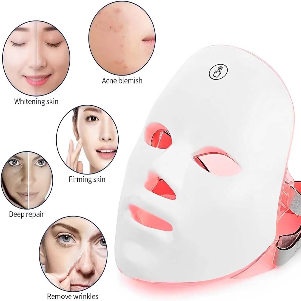 7-Color LED Light Therapy Face Mask - Anti-Aging Skin Care Device for Wrinkle Reduction & Skin Tightening Image