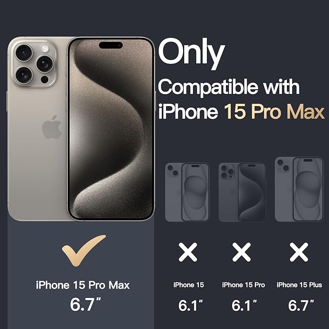 MagSafe Compatible Magnetic Phone Case with Camera Control | Military-Grade Shock Protection for iPhone 15, 15 Plus, 15 Pro, 15 Pro Max – Includes Free Screen Protector Image