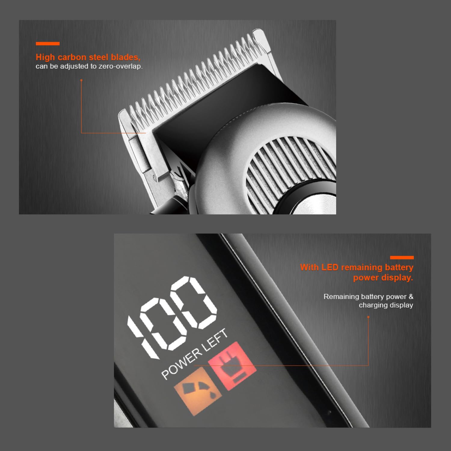 Pro Cordless Hair Clipper - 6500 RPM Rotary Motor, 240min Runtime, Digital Display, Taper Lever (Multi-Colour) Image