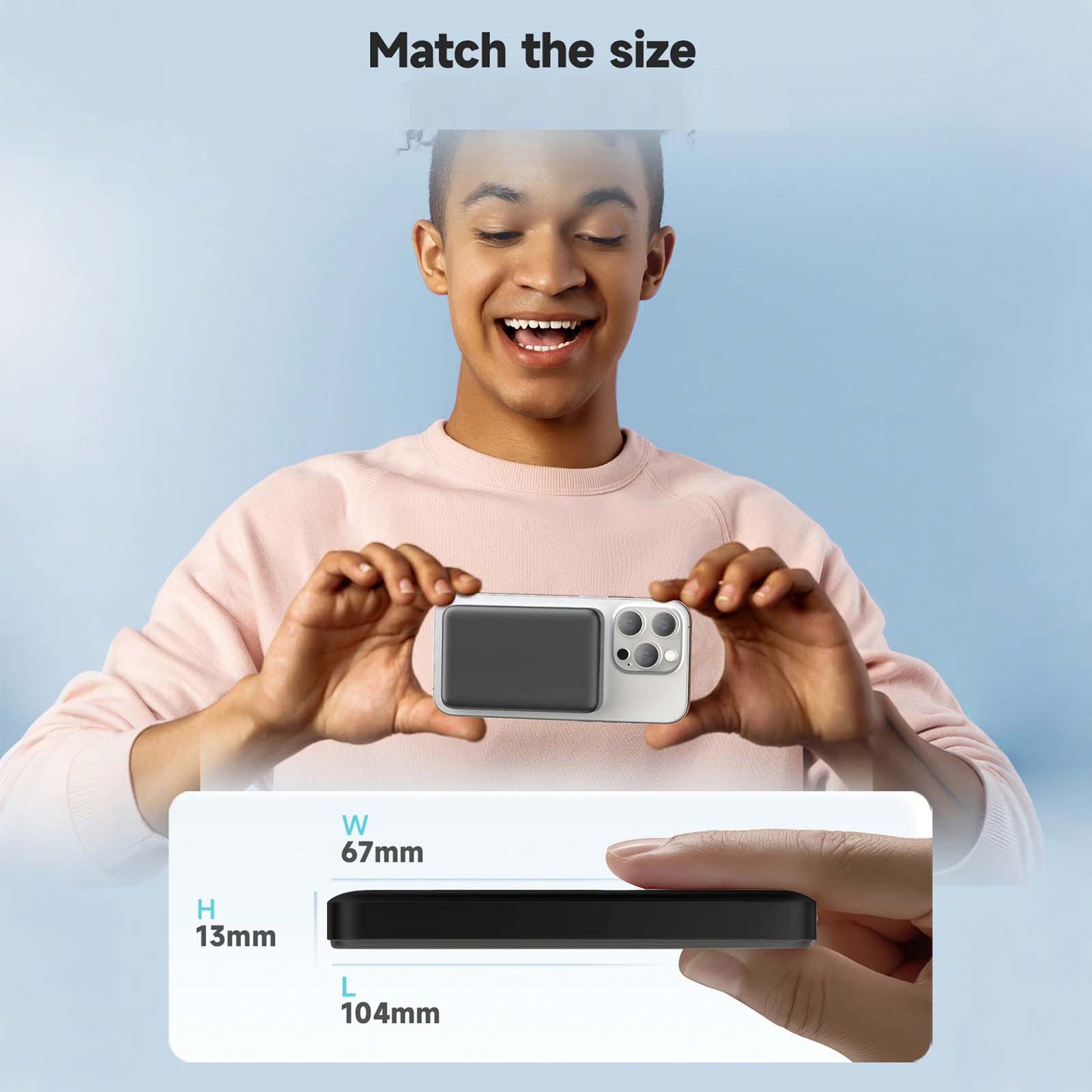 Magnetic Power Bank 5000mAh - 15W Ultra Slim Wireless Charger | Magsafe Compatible for iPhone & Android | Fast Portable Charging Image