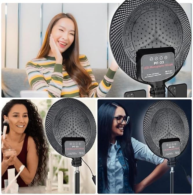 PF-33 LED Round Fill Light – Remote-Controlled Touch Assist Lighting for Photography and Live Streaming Image