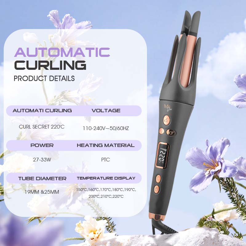 Auto Hair Curler with Ceramic-Aluminum Barrel - 360° Rotating Cord for Salon-Quality, Hair-Protecting Curls at Home Image