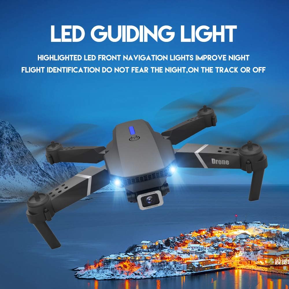 8K Foldable Mini Drone - Dual Camera, WiFi FPV, Gesture Control, Android/iOS Compatible with Carry Case (Black) Image