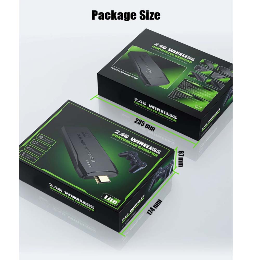 Retro Game Stick Lite - Plug & Play Console with 20,000+ Games, Dual 2.4G Wireless Controllers, 64G Storage (HDMI Ready) Image