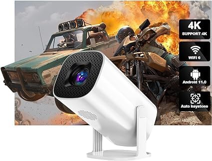 Mini Portable Projector 4K Edition 2024 – 280 ANSI, Mobile & TV Visual Enhancer with Android 11, WiFi, Bluetooth, Auto Correction, and 180º Rotation Image