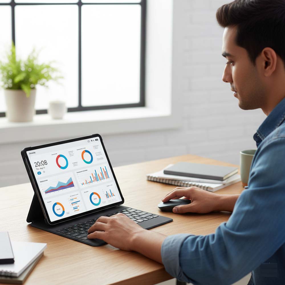 Tab 81 10.1-inch Android Tablet. Octa-core, 8MP+13MP cameras, 5000mAh battery & Android 15. Ideal for work and entertainment. Image