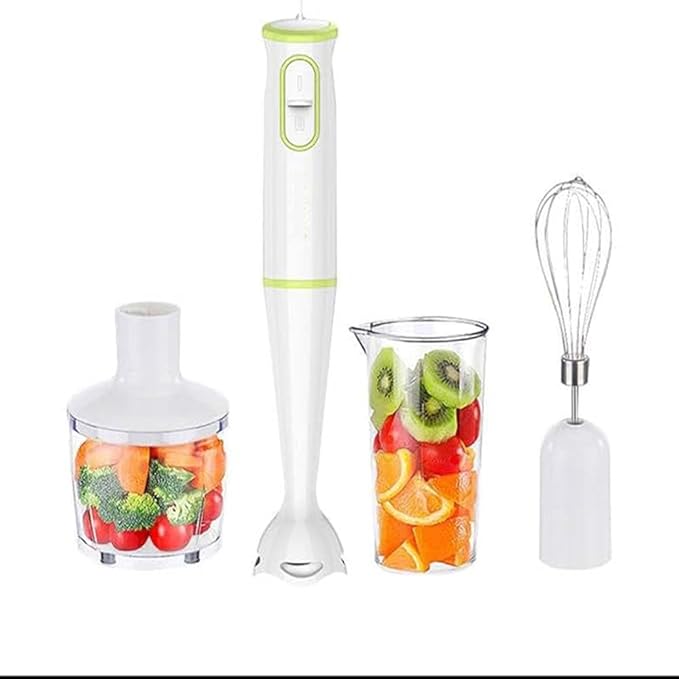 Multi-Function 4-in-1 Portable Electric Juicer and Blender – Handheld Food Chopper for Home Use with Dual Speed and Whisk for Shakes, Smoothies, Baby Food, Soups, and More Image