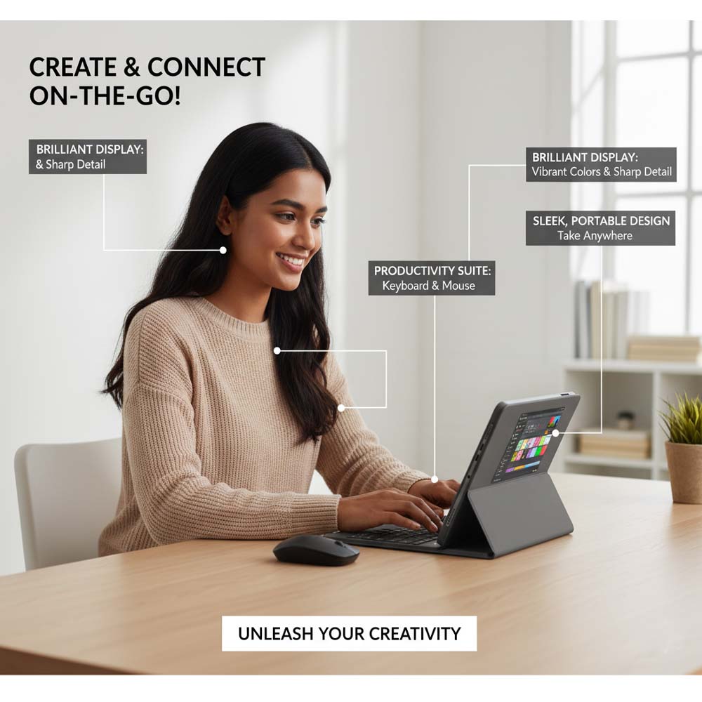 Tab 81 10.1-inch Android Tablet. Octa-core, 8MP+13MP cameras, 5000mAh battery & Android 15. Ideal for work and entertainment. Image