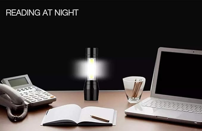 Adjustable Focus Torch Flashlight | Water-Resistant, 5 Modes | Perfect for Hurricane, Dog Walking, and Camping Image