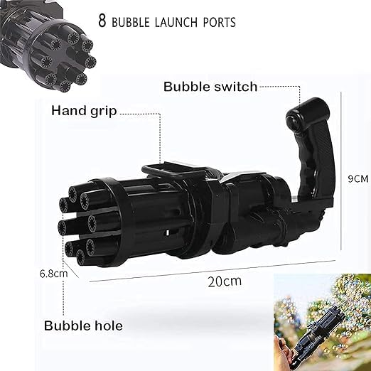 8-Hole Automatic Bubble Toy | Summer Outdoor Electric Bubble Machine for Kids | Endless Bubble Fun for Playtime Image